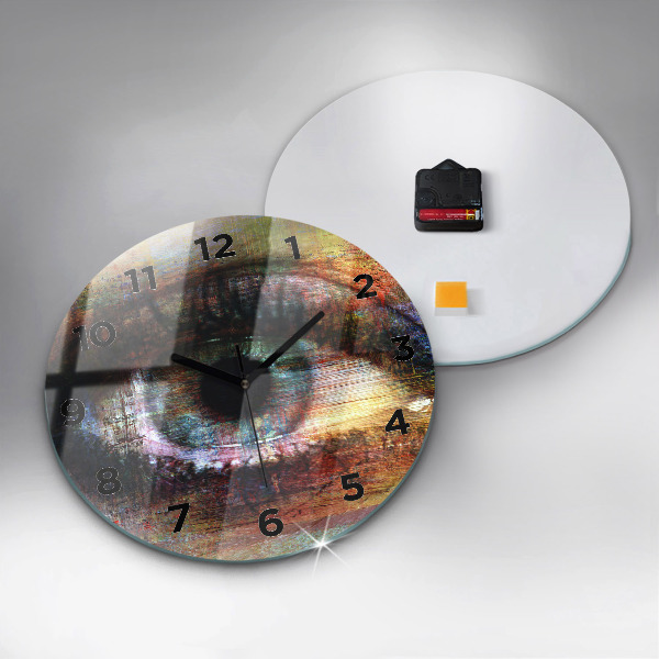 Round glass clock Street Art Eye