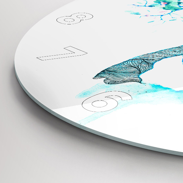 Round glass clock Deer illustration