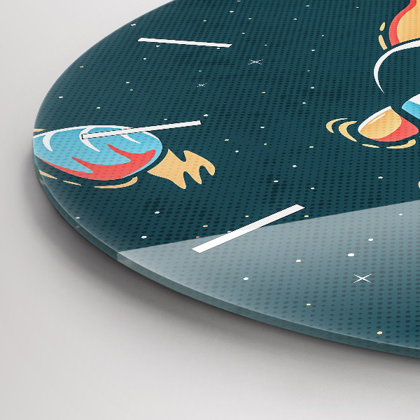 Round glass clock Baby astronaut