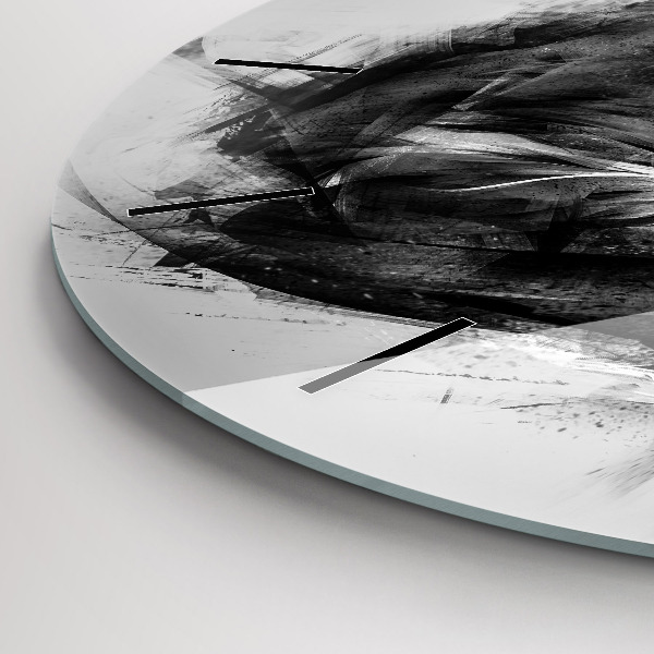 Round glass clock Painted lion