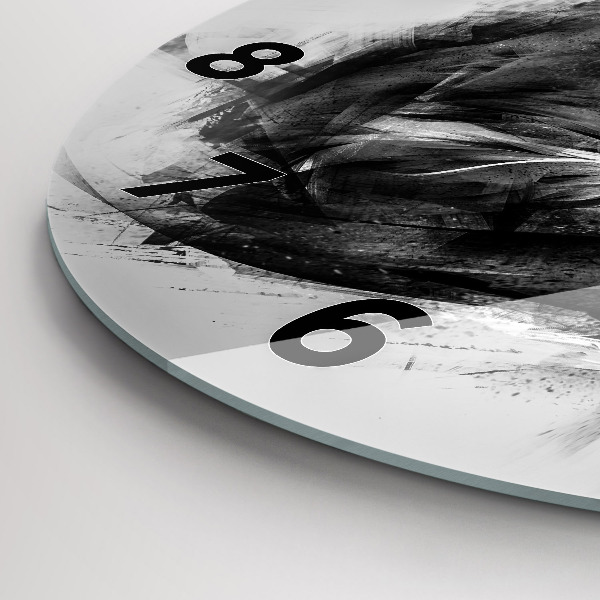 Round glass clock Painted lion