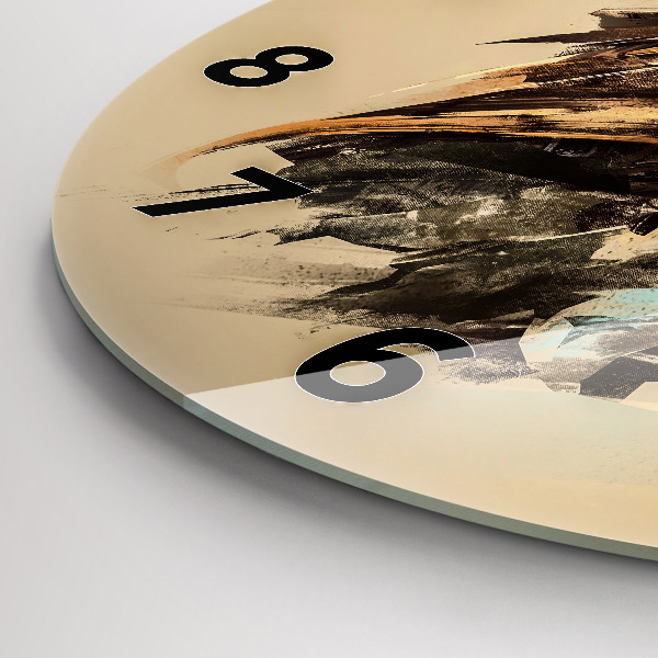 Round glass clock Owl - a sign of wisdom