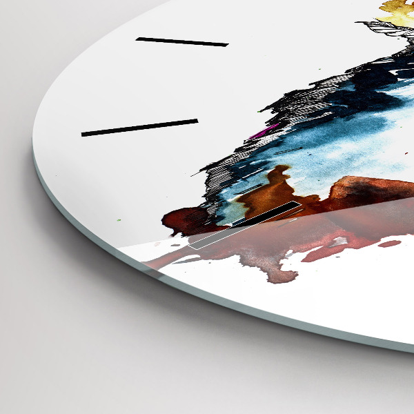 Round glass clock The Wolf and the Full Moon