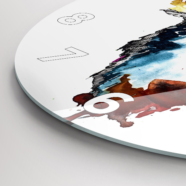 Round glass clock The Wolf and the Full Moon