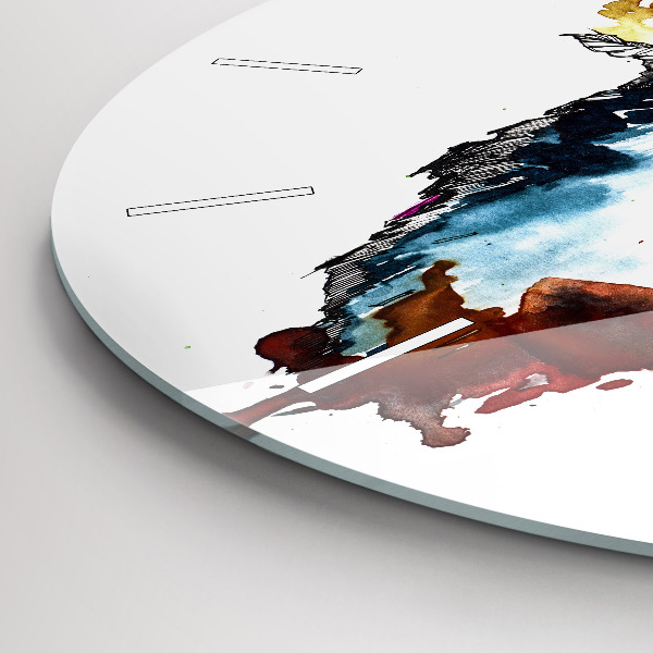 Round glass clock The Wolf and the Full Moon