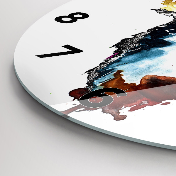 Round glass clock The Wolf and the Full Moon