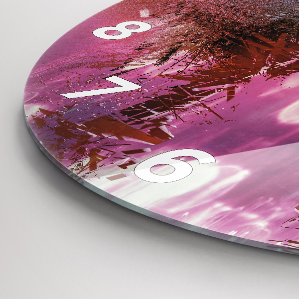 Round glass clock Cyberspace