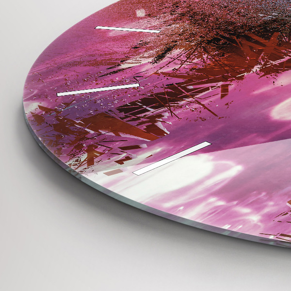 Round glass clock Cyberspace