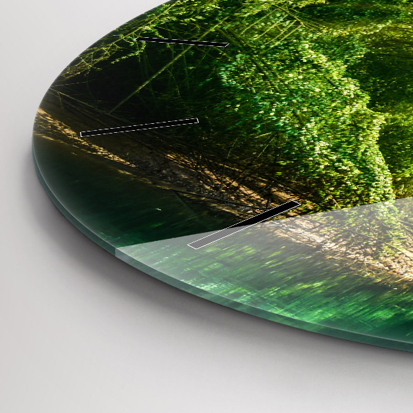 Round glass clock Peaceful nature