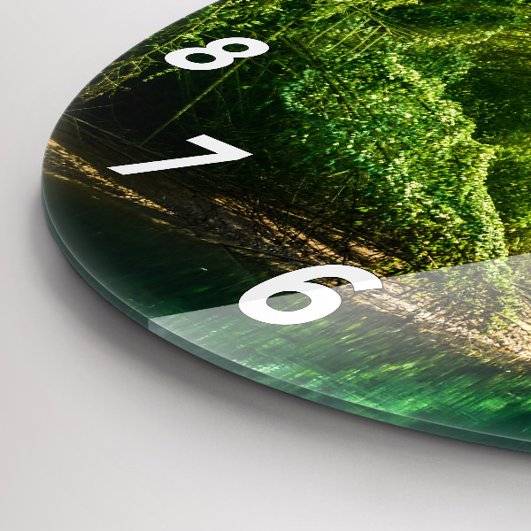 Round glass clock Peaceful nature