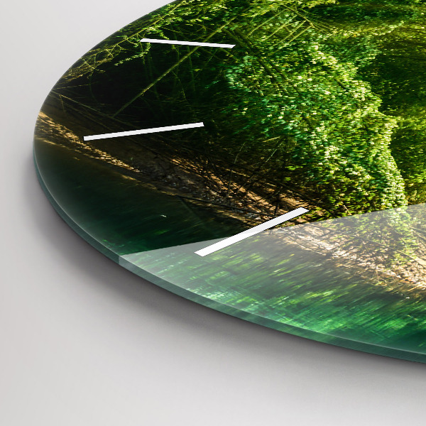 Round glass clock Peaceful nature