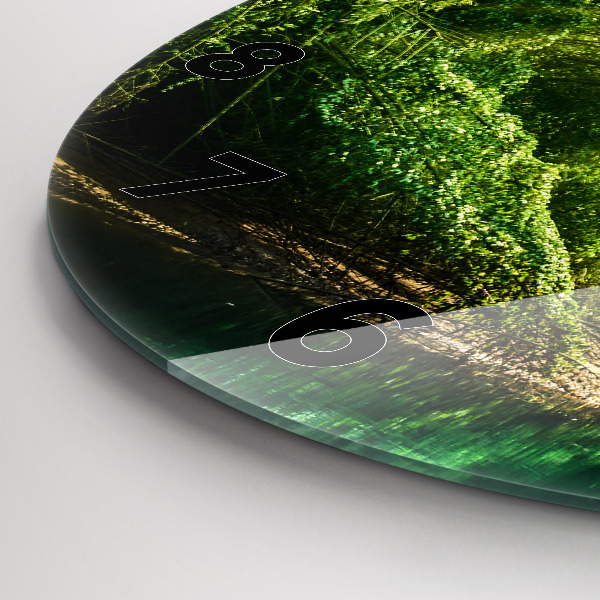 Round glass clock Peaceful nature