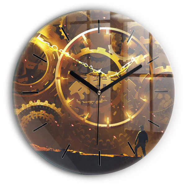 Round glass clock Time – Mechanism