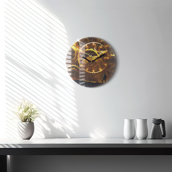 Round glass clock Time – Mechanism