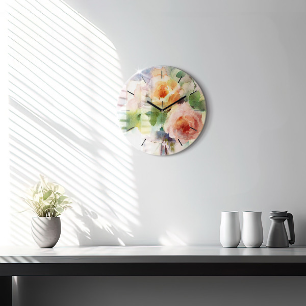 Round glass clock Visualization of Nature