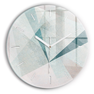 Round glass clock Triangles Abstract Texture