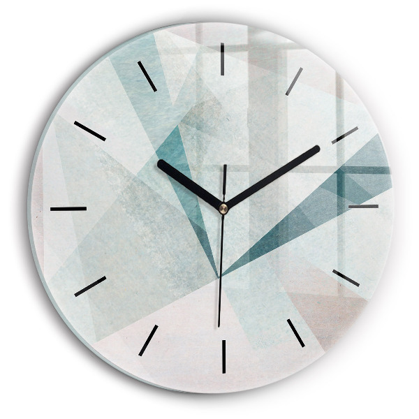 Round glass clock Triangles Abstract Texture