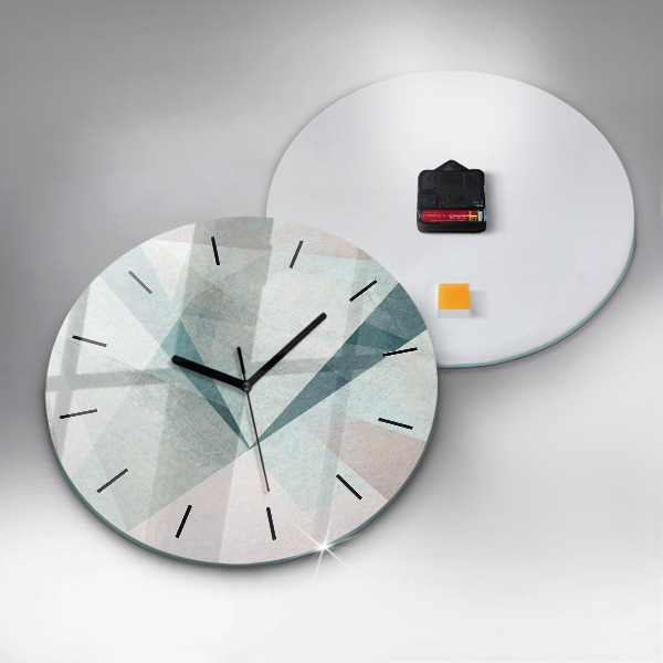 Round glass clock Triangles Abstract Texture