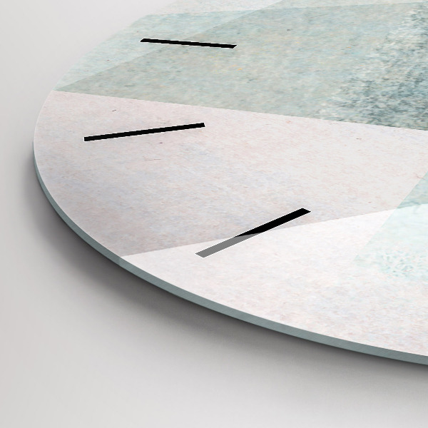 Round glass clock Triangles Abstract Texture