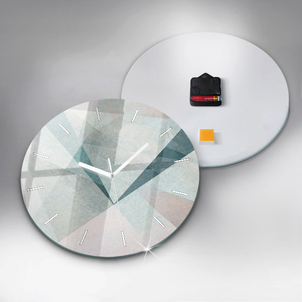 Round glass clock Triangles Abstract Texture