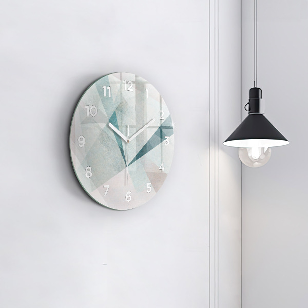 Round glass clock Triangles Abstract Texture