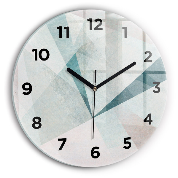 Round glass clock Triangles Abstract Texture