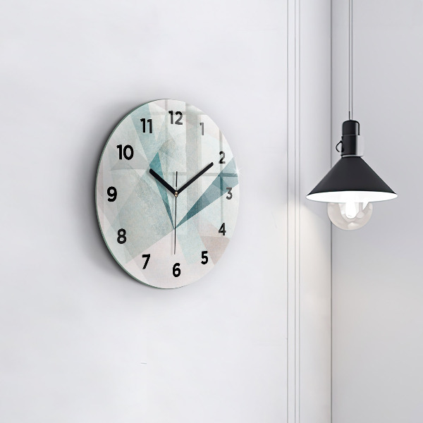 Round glass clock Triangles Abstract Texture