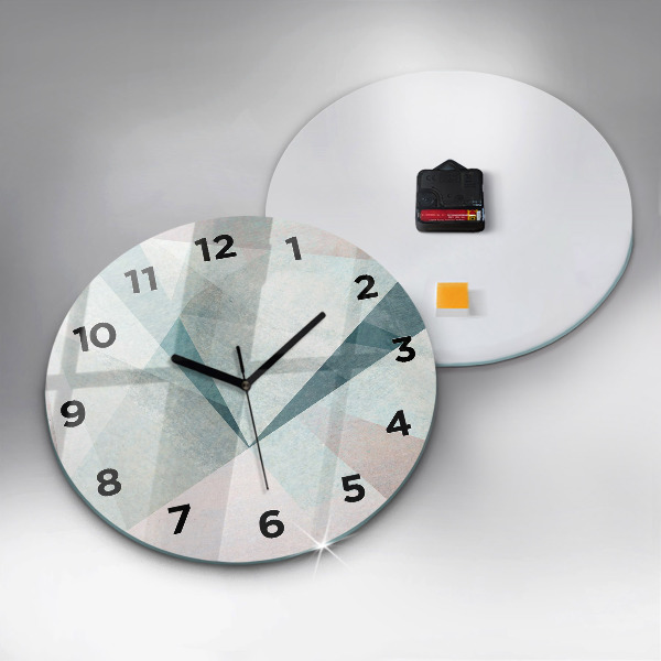 Round glass clock Triangles Abstract Texture