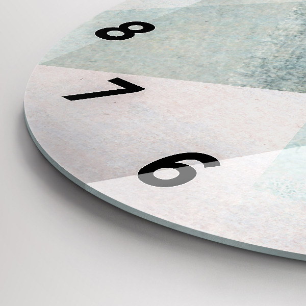 Round glass clock Triangles Abstract Texture