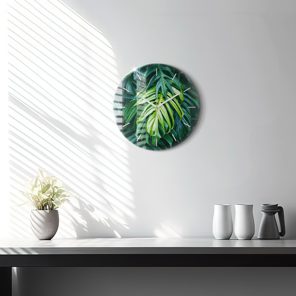 Round glass clock The Tropical Side of Nature
