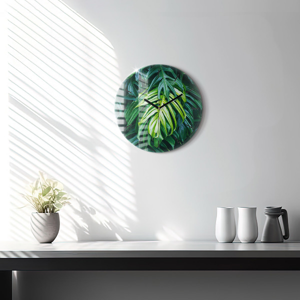 Round glass clock The Tropical Side of Nature