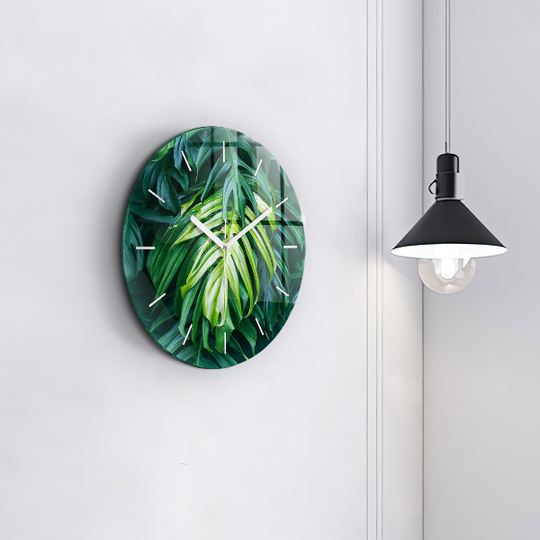 Round glass clock The Tropical Side of Nature