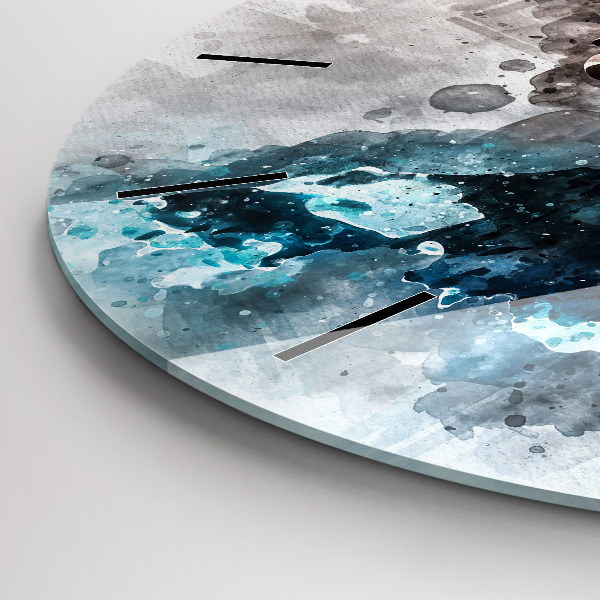 Round glass clock Abstract faces