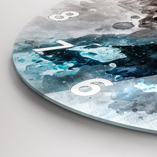 Round glass clock Abstract faces
