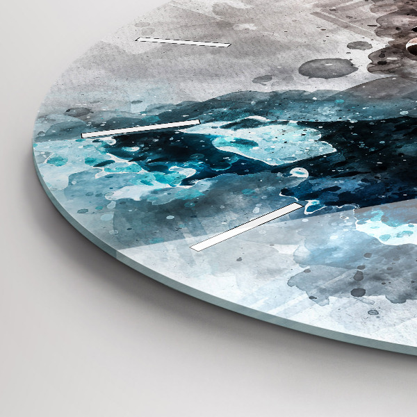 Round glass clock Abstract faces