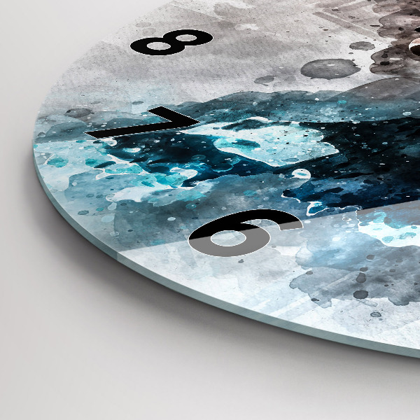 Round glass clock Abstract faces