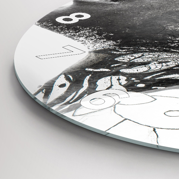 Round glass clock 'Abstract woman''s face'