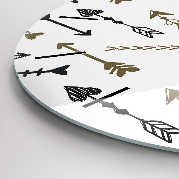 Round glass clock Geometric hipster pattern