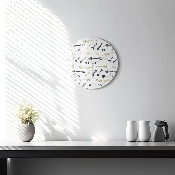 Round glass clock Geometric hipster pattern