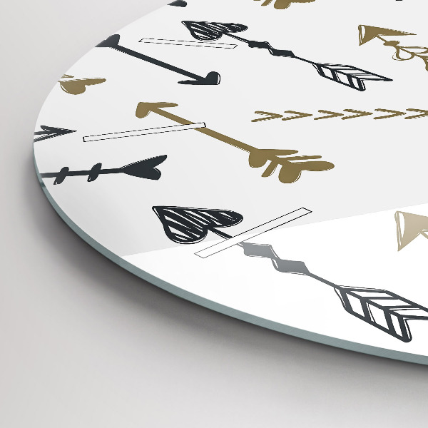 Round glass clock Geometric hipster pattern