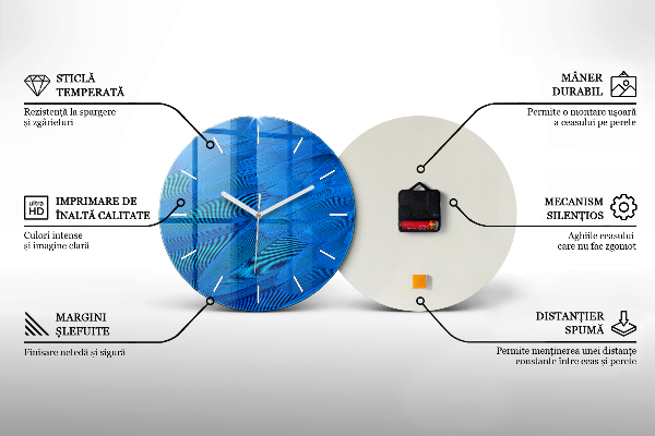 Round glass clock Pier and Lake