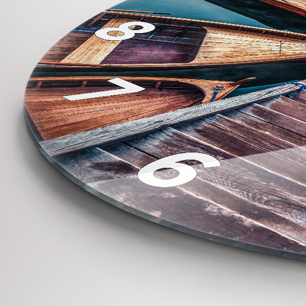 Round glass clock Pier and Lake