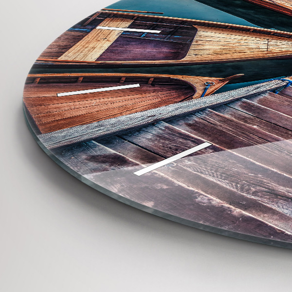 Round glass clock Pier and Lake