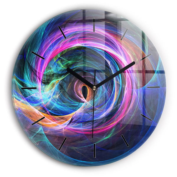 Round glass clock Colorful Fractal