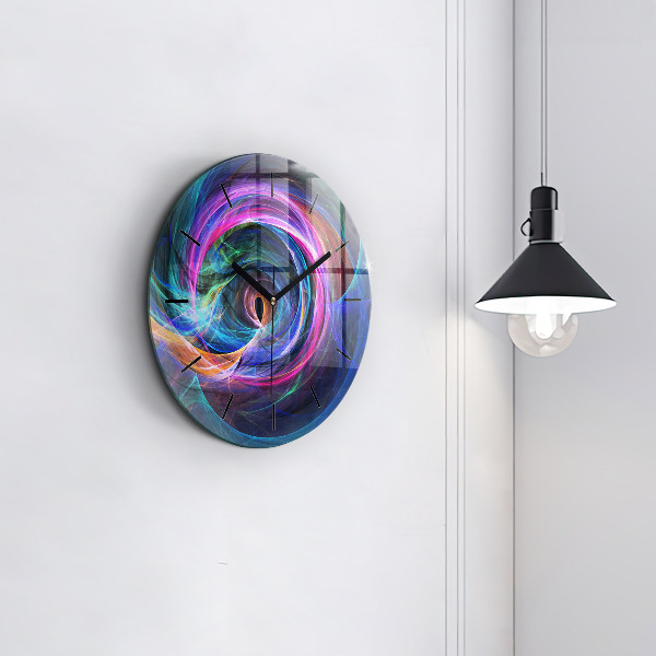 Round glass clock Colorful Fractal
