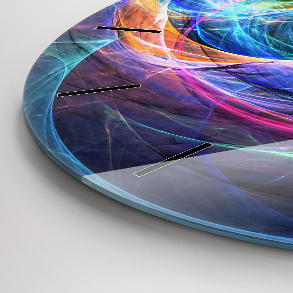 Round glass clock Colorful Fractal