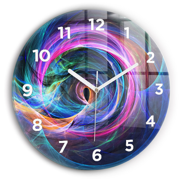 Round glass clock Colorful Fractal