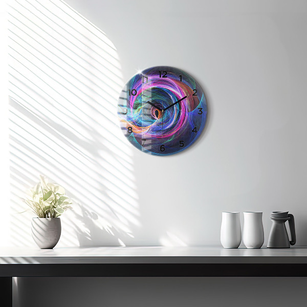 Round glass clock Colorful Fractal