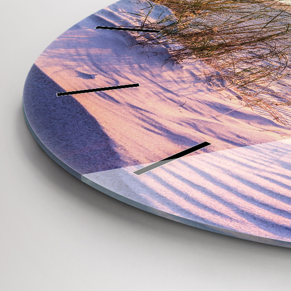 Round glass clock Polish Sunny Sea