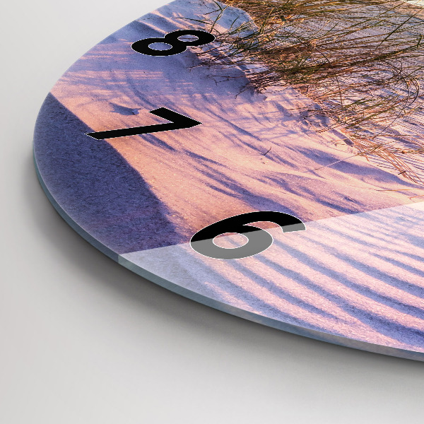 Round glass clock Polish Sunny Sea